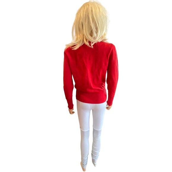 Susan Bristol Vintage 100% Merino Wool Red Sweater Women's L/XL Pullover Buttons - Picture 4 of 11